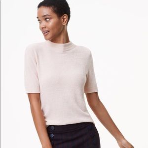 Fuzzy Short Sleeve Sweater Pink